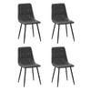 Oikiture 4x Dining Chairs PU Leather Retro Grey
