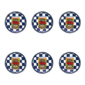 6PK Porto Valentina Porcelain Round Side Plate Tinned Tomato 20cm