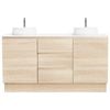 CIBO 1500mm Coast Veneer Nordic Full Height Bathroom Vanity With Pod White Matte Basins
