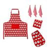IDC Homewares 6 Piece Cotton Bud Cotton Kitchen Set Red