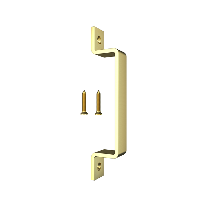 Rolltrak Brushed Brass Barn Door Square Raised Handle