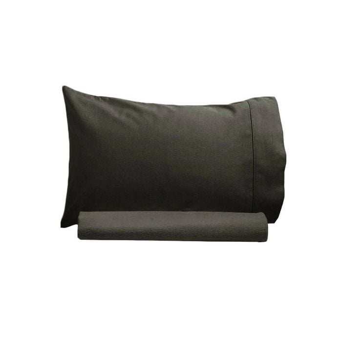 Artex 250TC 100% Cotton Sheet Set Single Charcoal