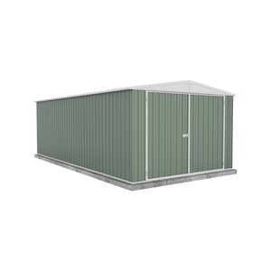 Absco Sheds 3.0 x 5.96 x 2.06m Pale Eucalypt Utility Three Door Garden Shed