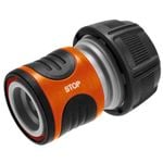 GARDENA 19mm Water Stop Hose Connector With Stop Valve