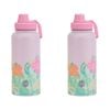2PK Annabel Trends Watermate 950ml Stainless Steel Bottle Hibiscus