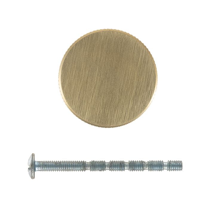 Taskmaster 32.5mm Knurled Brushed Brass Cabinet Knob - 1 Pack