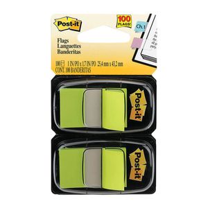 Post-it Twin Pack Flags 100pcs (Bright Green)