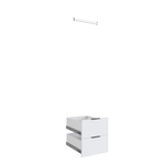 Lugna 2 Drawer, 1 Hangrail Kit White – Fits 450X580MM Cabinet Shell