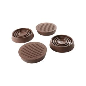 Surface Gard 37mm Brown Rubber Base Round Castor Cup - 4 Pack
