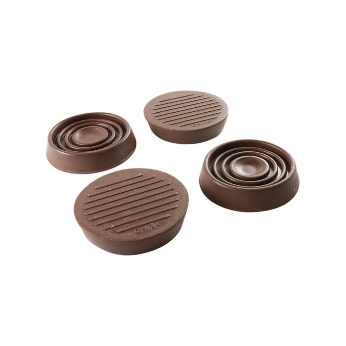 Surface Gard 37mm Brown Rubber Base Round Castor Cup - 4 Pack