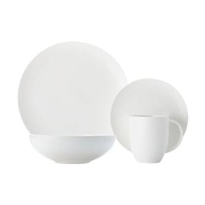16pc Maxwell & Williams White Basics Diamonds Porcelain Dinner Set