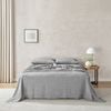 Natural Home Flax Linen Sheet Set White Pinstripe - Single Bed