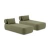 Norfolk Outdoor Aluminium Single Sun Lounge Set White With Side Table & La Palma Green Cushions