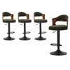 Oikiture 4X Bar Stools Gas Lift Green Boucle