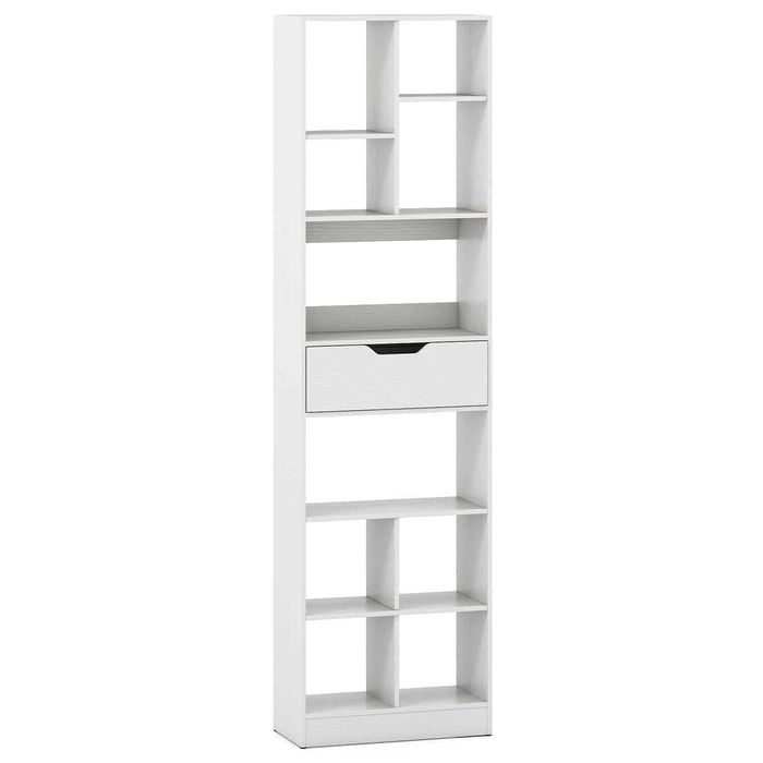Costway 180cm Bookcase Drawer 10-Cube Storage Organizer White