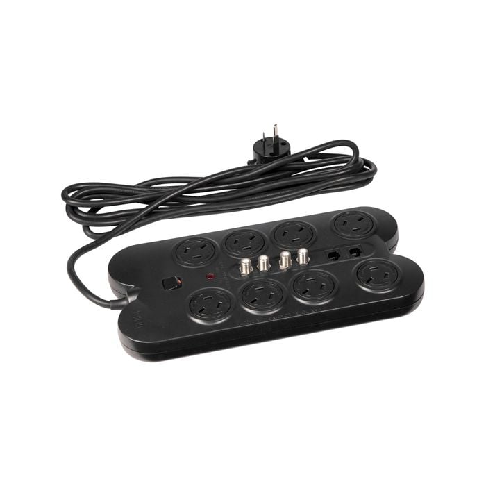 HPM 8 Outlet TV/AV Surge Protected Powerboard