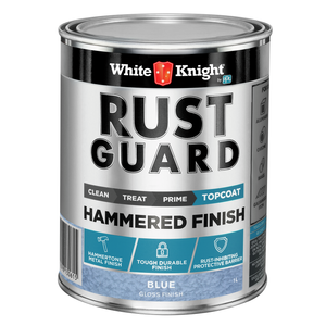 White Knight Rust Guard 1L Blue Gloss Hammered Finish Paint