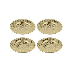 4PK Spencer Hammered 13cm Metallic Coaster Set - Gold