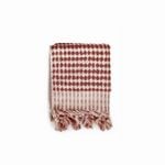 Miss April Pompom Turkish Cotton Hand Towel Rust