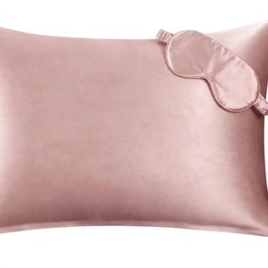 Anyhouz Pillowcase 50x90cm Pink Set with Eye Mask Natural Mulberry Silk