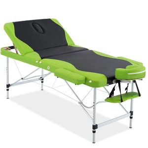 3-Fold Portable Aluminum Massage Table - Green+Black