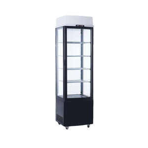 Exquisite Upright Glass Display Refrigerators Black With Led 235 Litre