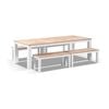 Balmoral 2.5M Teak Top Aluminium Table With Bench Seats