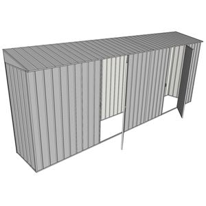 Build-a-Shed 0.8 x 5.2 x 2m Skillion Shed with Dual Single Hinged Side Doors - Zinc