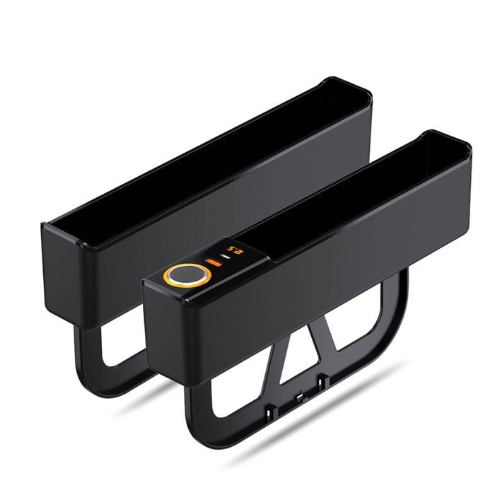 Catzon 2pcs Car Seat Gap Filler Organizer With Usb Type-c Dual Port Fast Charger-black
