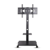 P&P Black Mobile TV Floor Stand with Shelves and Locking Wheels for 32-70 Inch Screens