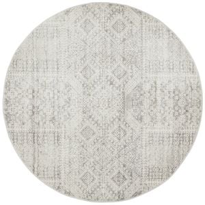 The Rug Connection Ama 351 Silver 150x150cm - Small Round Transitional Pet Friendly Indoor Rug