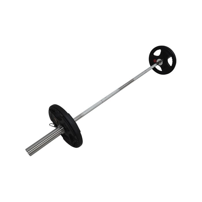 32kg - 180cm Olympic Barbell + Rubber Coated Weight Plate - 10kg x 2