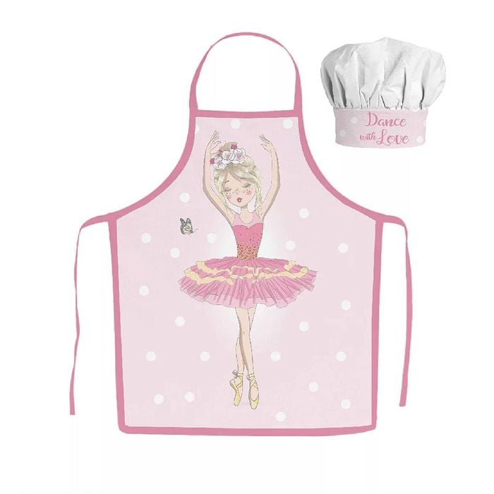 Sweet Home Ballerina Kids Apron And Chef's Hat Set
