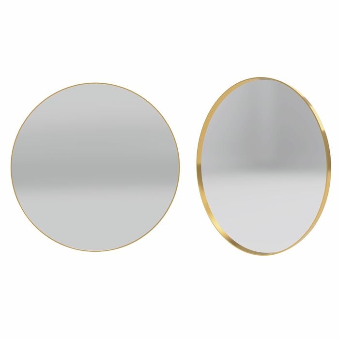 Forme 800mm Brushed Gold Round Framed Mirror
