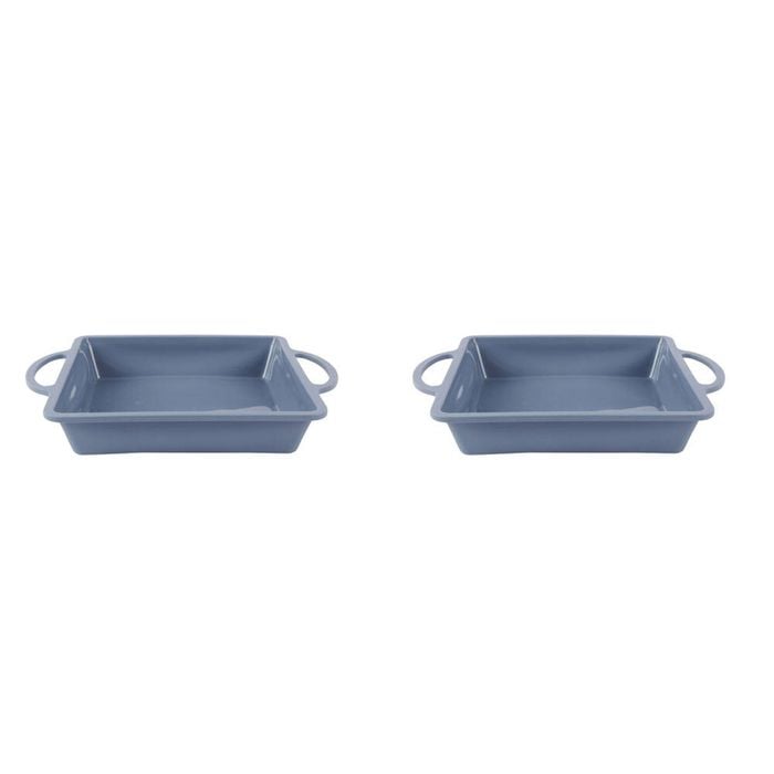 2PK Urban Kitchen Silicone Square Cooking Pan Non-Stick 22x22cm