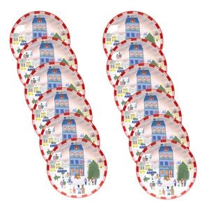 12PK Porto Porcelain Night Before Christmas Dinner Plate 20cm Village