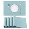 Smarcute Rectangular Waterproof Placemats For Kitchen Dining Table, Set Of 4, Aqua, 45x30cm
