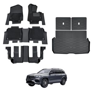 AUSGO Double-Layer Floor Mats & Boot Liner Set for Mercedes-Benz GLS Class X167 2019-Onwards Car Floor Liners Cargo Mat