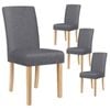 ALFORDSON Set of 4 Dining Chair Cafe Kitchen Lounge Padded High-Back Wood Fabric Grey