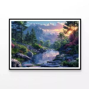 Sunset in the Mountains  Print 100% Australian Made 90x60cm  (Poster)