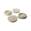 Surface Gard 37mm White Round Rubber Base Castor Cup - 4 Pack