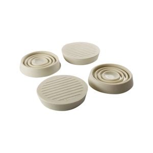 Surface Gard 37mm White Round Rubber Base Castor Cup - 4 Pack
