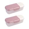 2pk Melii Snack & Dip Airtight Leakproof Food Container Pink Ivory 320ml
