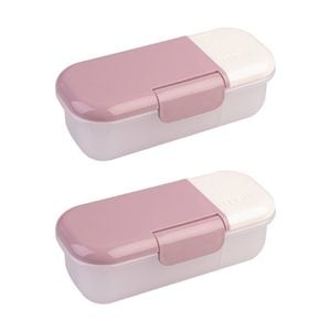 2pk Melii Snack & Dip Airtight Leakproof Food Container Pink Ivory 320ml