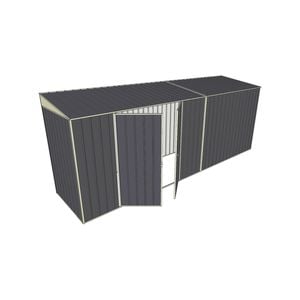 Build-A-Shed 1.2 x 5.2 x 2.0m Skillion Double Hinged Side Doors Shed - Grey