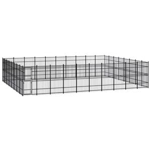 vidaXL Outdoor Dog Kennel Steel Garden Puppy Pet Enclosure Supply Cage House