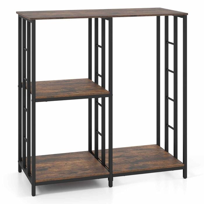 Costway Kitchen Bakers Rack Shelf Microwave Stand Fridge Table Bar Cabinet
