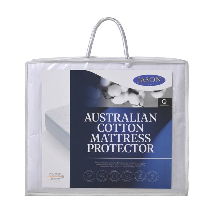 Jason Mattress Protector Australian Cotton Percale Cover 200GSM Double