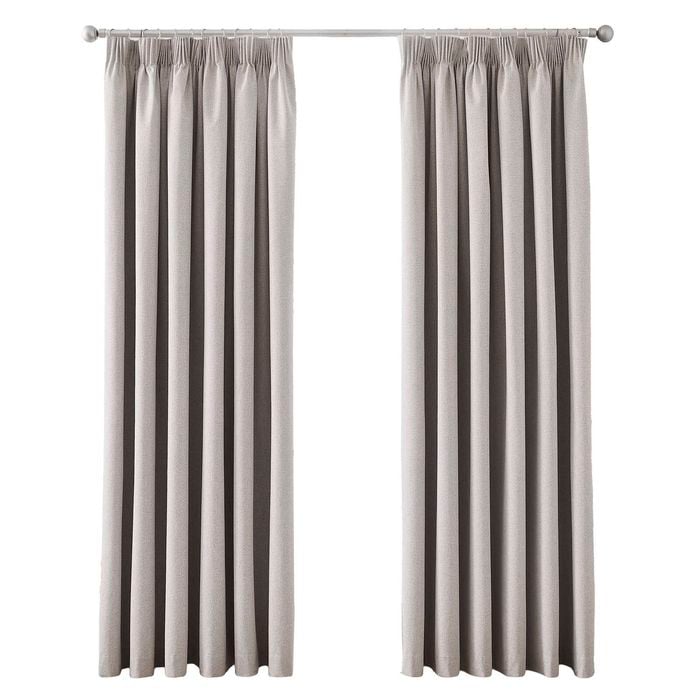 Mollers 240 x 205cm Natural Blockout Dory Pencil Pleat Curtain