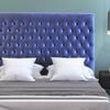 Istyle Modern Classic Mansory Queen Velvet Bed Head Blue